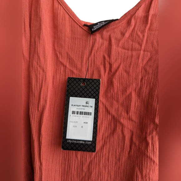 City Chic Playsuit Tropic Tie Short Romper Koi - Picture 6 of 6